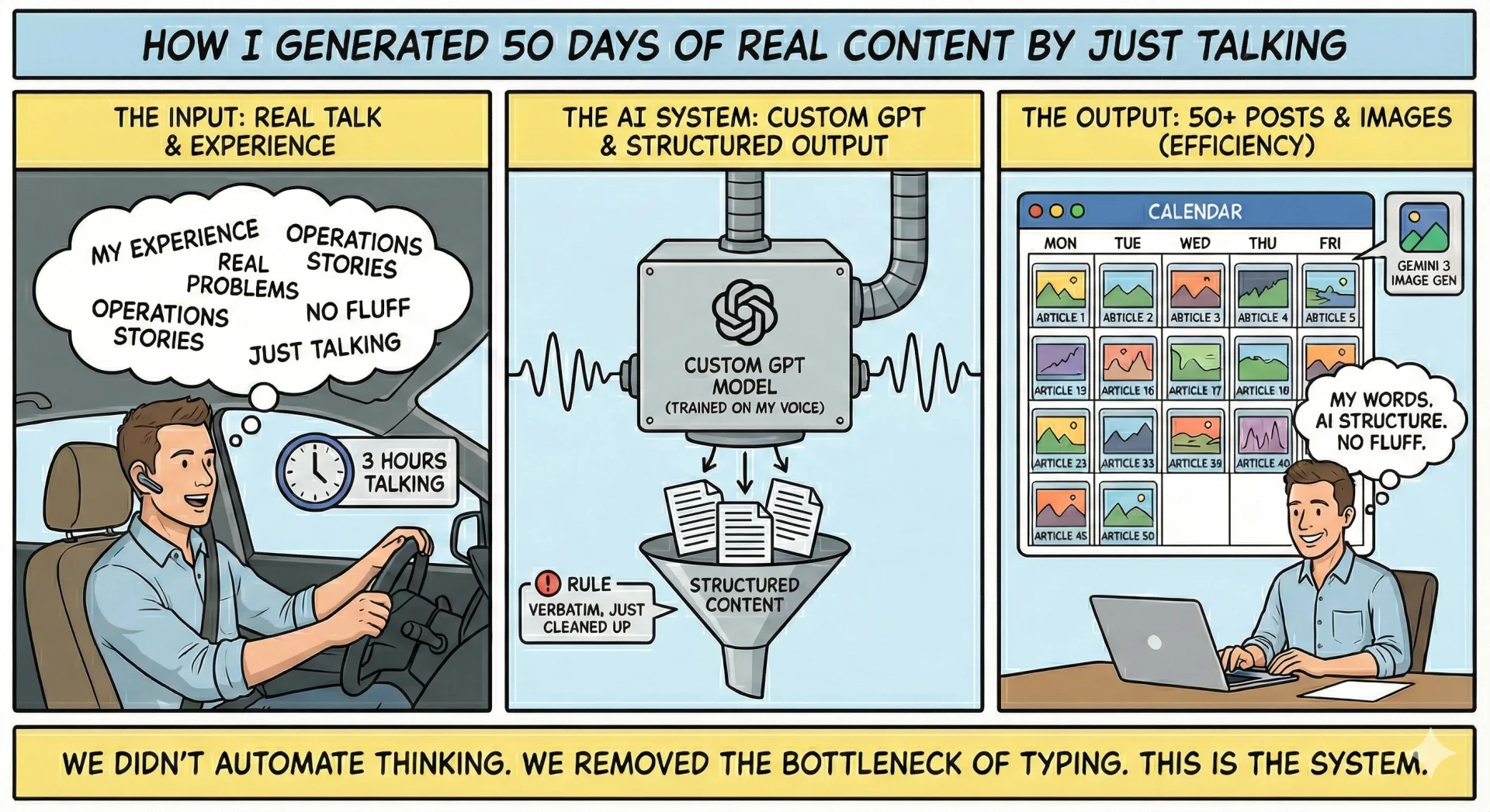 How I Generated 50 Days of Real Content by Just Talking