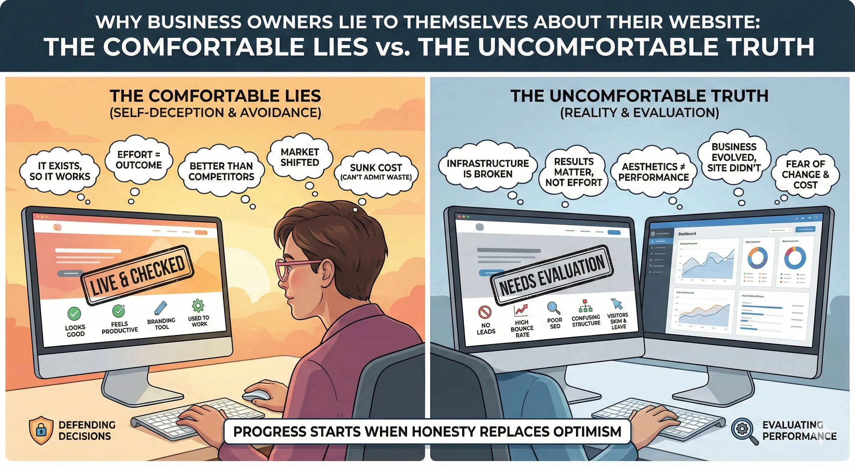 Why Business Owners Lie to Themselves About Their Website