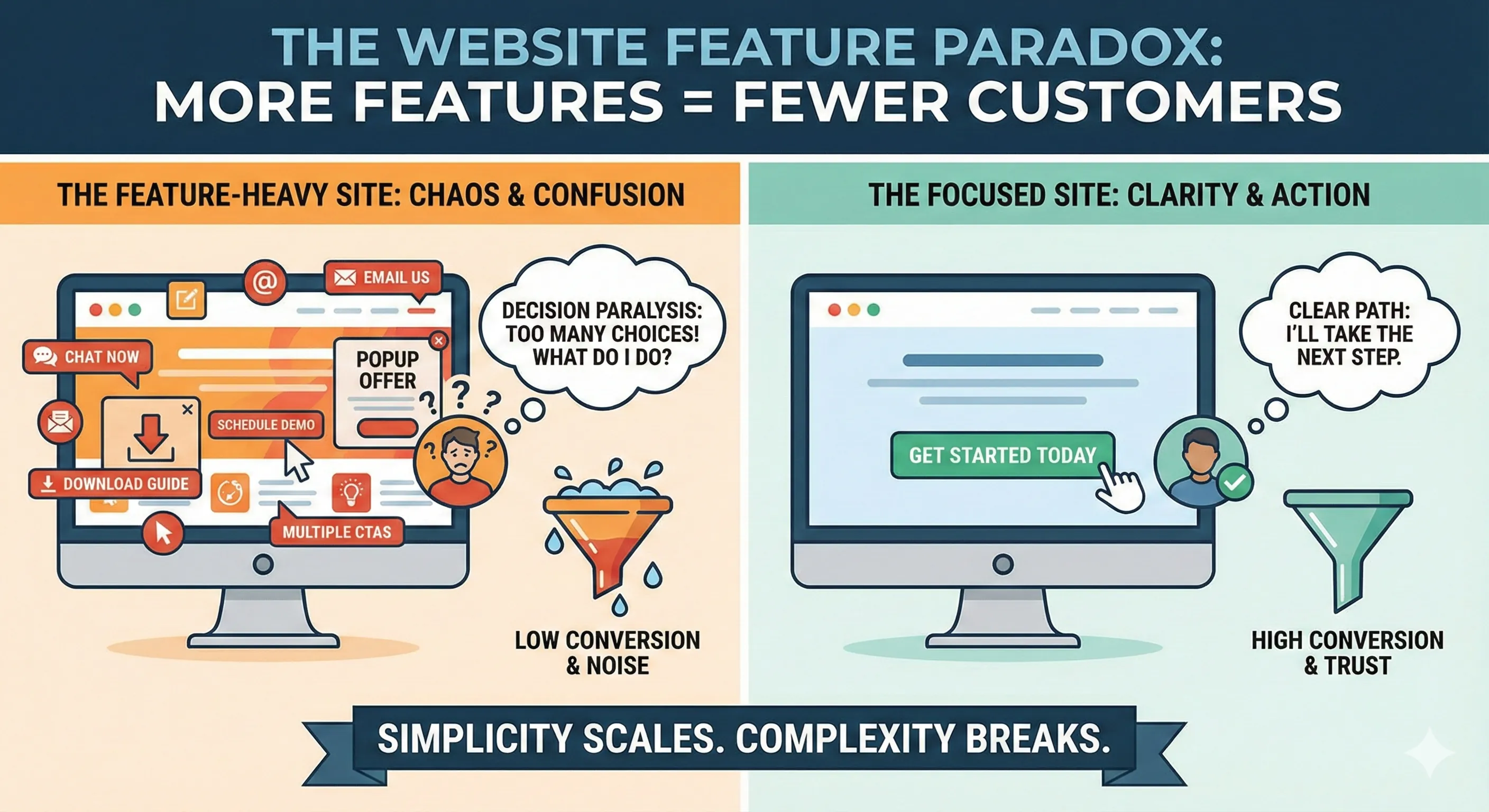 Why More Website Features Usually Mean Fewer Customers