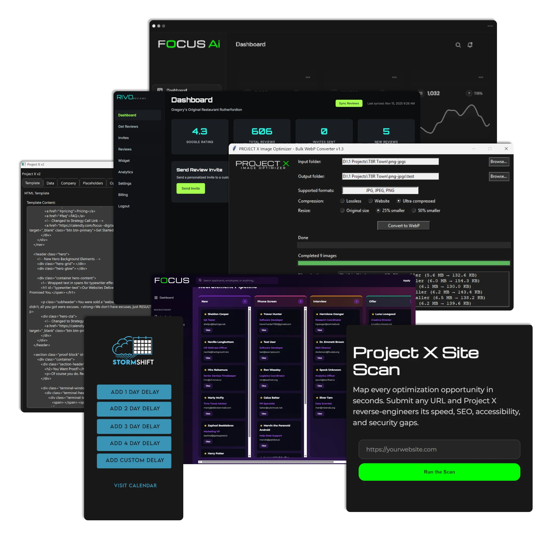 FOCUS Digital Marketing proprietary SEO tools and website optimization dashboard