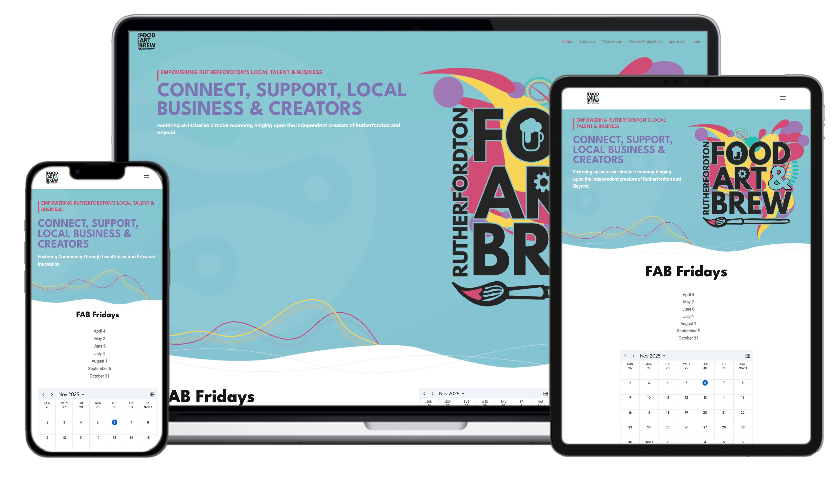 Community events website with 145% reach expansion - food and art festival platform