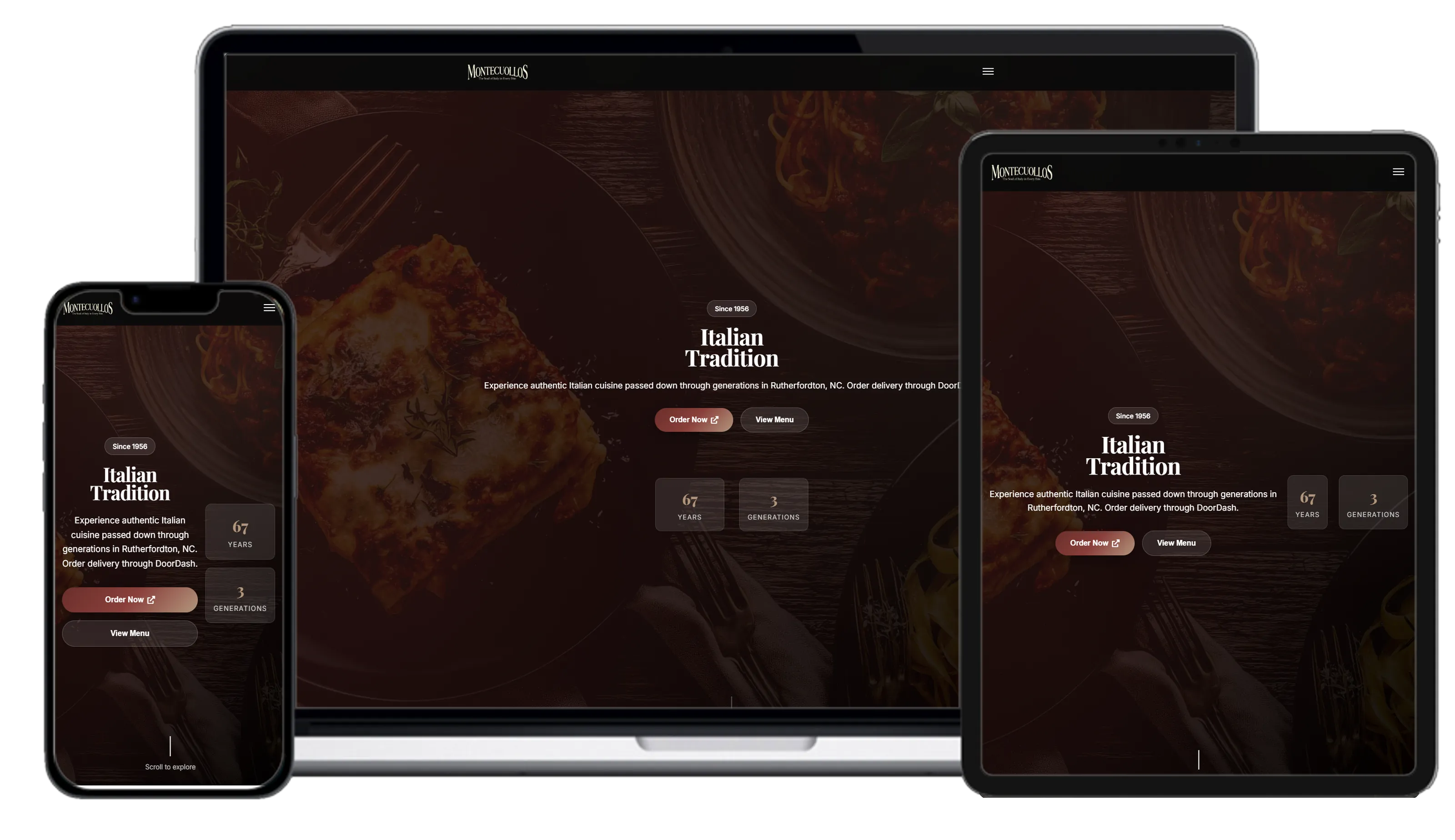 Ghost kitchen restaurant website with 128 #1 rankings - delivery-only Italian food