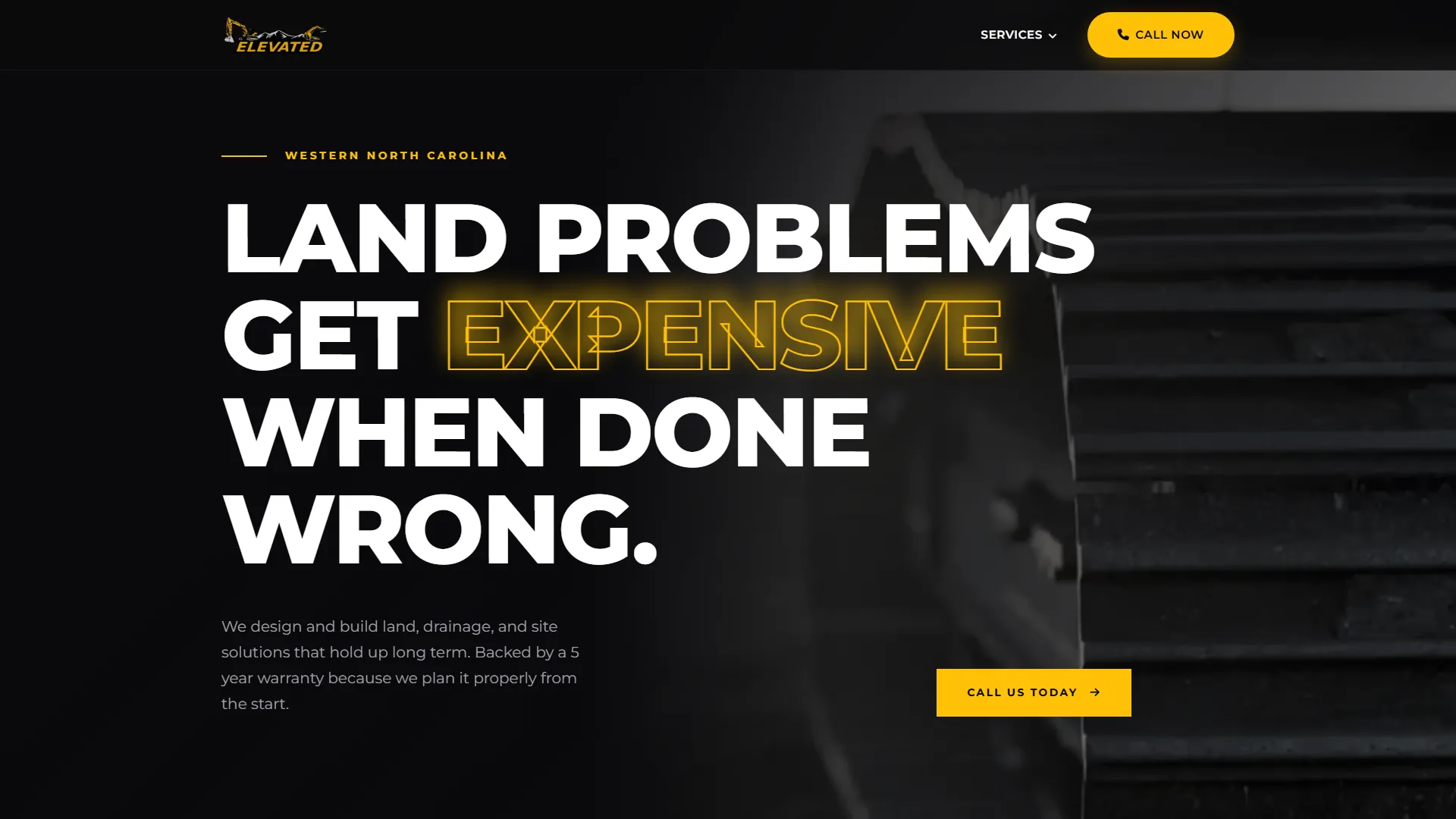 Elevated Land Management Solutions desktop view