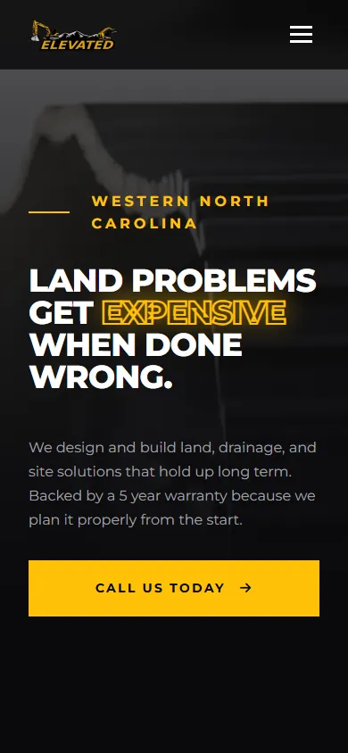 Elevated Land Management Solutions mobile view