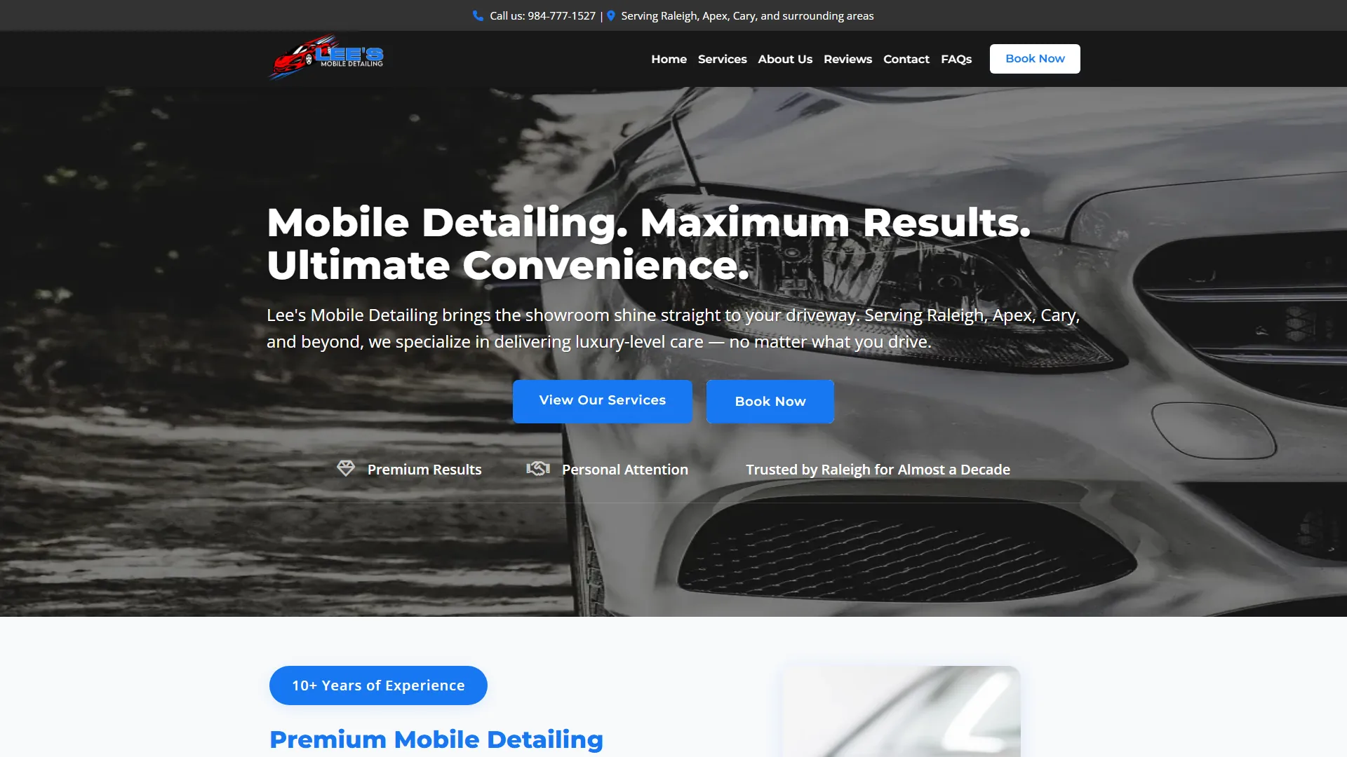 Lee&rsquo;s Mobile Detailing desktop view