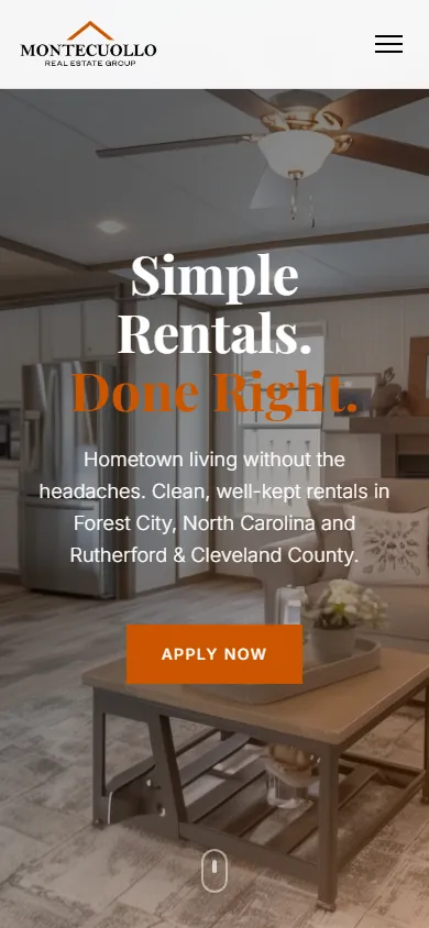 Montecuollo RE Group mobile view