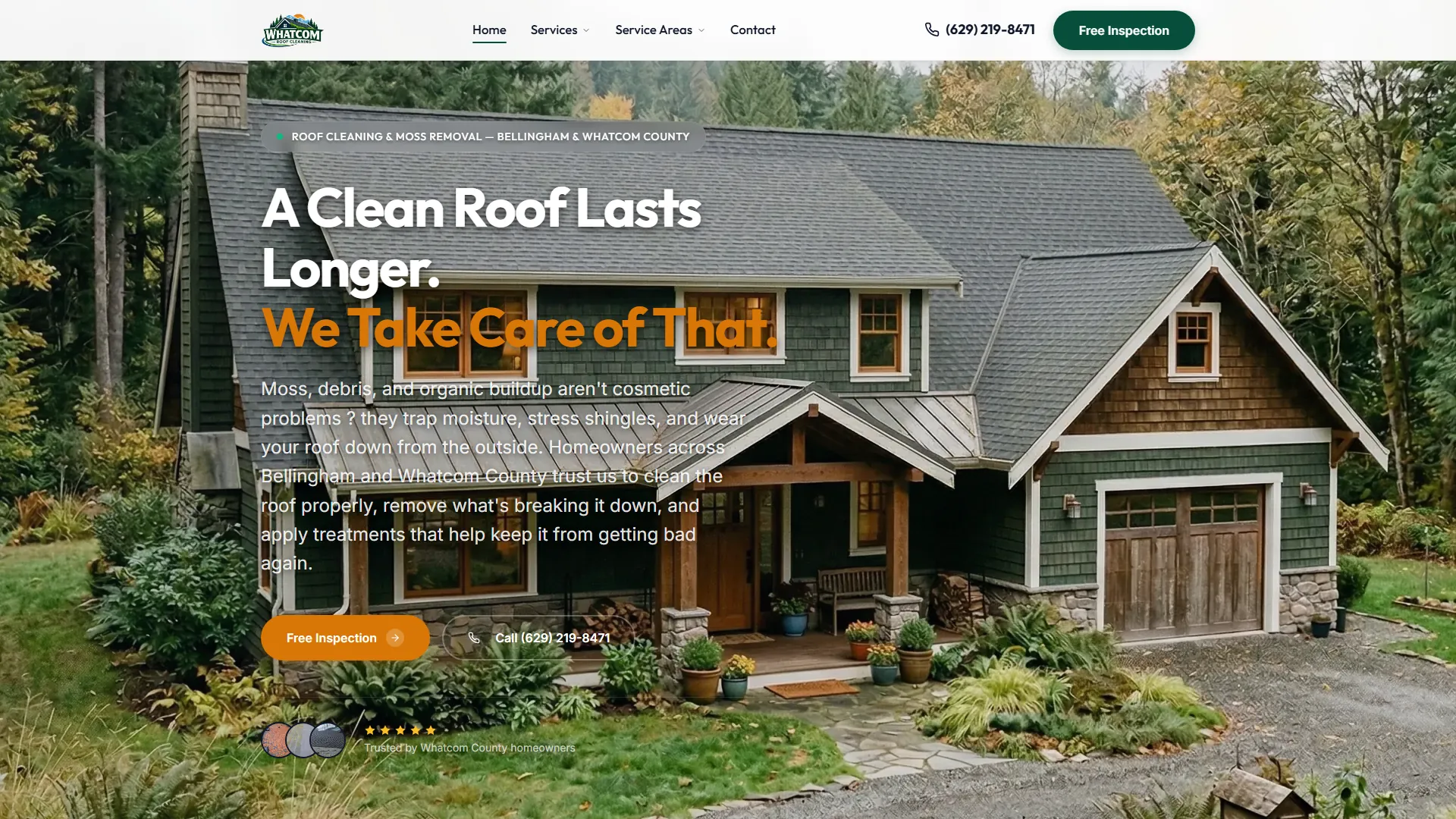 Whatcom Roof Cleaning desktop view