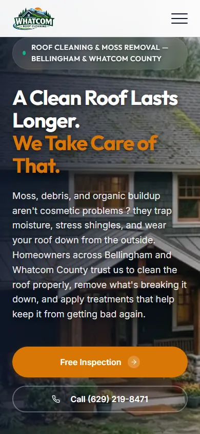 Whatcom Roof Cleaning mobile view